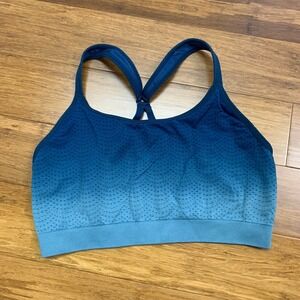 Champion Sports Bra Womens Size Small Blue Ombre Seamless Racerback Athletic Top